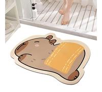Rrlihjgu Alfombrillas de Baño Antideslizantes y Lavables | Tapete de Baño Capibara Secado Rápido | Alfombra para Ducha Lavandería Vestidor Dormitorio Apartamento