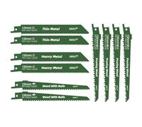 RRRST 10 Piezas Hojas de Sierra de Sable, Para Poda de árboles, Para Madera, Metal y Plástico, 4 Tipos diferentes 150 mm Hojas de Sierra