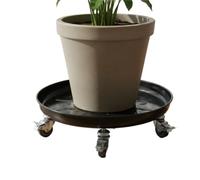 RRYPBOVG Plato para Maceta con Ruedas Bandeja for platillos con Ruedas | Carro con ruedas fácil de limpiar, maceta, superficie antideslizante, rueda redonda(Black 32CM)