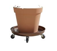 RRYPBOVG Plato para Maceta con Ruedas Bandeja for platillos con Ruedas | Carro con ruedas fácil de limpiar, maceta, superficie antideslizante, rueda redonda(Bronze 26CM)