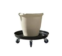 RRYPBOVG Plato para Maceta con Ruedas Bandeja for platillos con Ruedas | Carro con ruedas fácil de limpiar, maceta, superficie antideslizante, rueda redonda(Black 30.5CM)