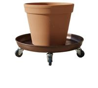 RRYPBOVG Plato para Maceta con Ruedas Bandeja for platillos con Ruedas | Carro con ruedas fácil de limpiar, maceta, superficie antideslizante, rueda redonda(Bronze 30.5CM)