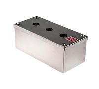 RS PRO Caja de pulsador, 3 x Ø 22 mm, 100 x 85 x 220 mm, acero inoxidable, IP66, IP69K