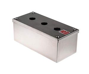 RS PRO Caja de pulsador, 3 x Ø 22 mm, 100 x 85 x 220 mm, acero inoxidable, IP66, IP69K