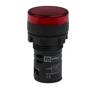 RS PRO Detector de luz 24 V AC/CC, rojo, diámetro de corte de 22 mm, montaje en panel LED IP 65, tornillo