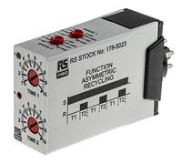 RS PRO Relé de Tiempo, conexión de Enchufe, 0,1 s → 10 días, 12 → 240 V AC/DC Simple, Cambiador de 2 Polos