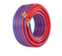 RSBFER Manguera Doble para soplete de Soldadura, mangueras para soplete de Corte de oxígeno y acetileno con Accesorios de latón, Manguera ignífuga de Alta presión para Soldadura y Corte,50m
