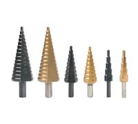 RUAJOGYNVM 5/9/15steps 4-32mm High Speed Steel Straight Grooved Conical Drill Bit HSS Metal Step Drill Bit for Woodworking Thin Iron Steel 1Pcs(Golden(4-20mm)) RUAJOGYNVM