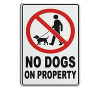 RUAJOGYNVM Vintage Metal Tin Sign No Dogs On Property Keep Out Wall-Art Retro Pet Zone Plaque for Home Yard Garden Gate 8 X 12 inch