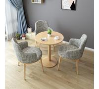 RUANLOV - Juego de mesa y silla de comedor de cocina, multifuncional, para 3 personas, 4 piezas, tamaño pequeño, redondo, sala de estar, recepción de conferencias, sala de estar, 80 cm / 31.5in