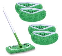 RuannoClean Almohadillas reutilizables compatibles con mopa Swiffer, almohadillas lavables para fregona húmeda, paños de limpieza en seco, trapos de microfibra para limpieza de suelos, paquete de 4