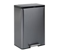 Rubbermaid 2112520 - Cubo de basura de metal de acero inoxidable para el hogar y la cocina, carbón, 12 galones