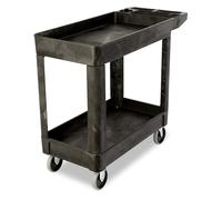 Rubbermaid Commercial Productos fg450089bla Heavy-duty Utility Cart, con estantes, baldas, pequeño, negro, Black, 1