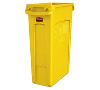 Rubbermaid Commercial Products 1956188 Cubo de Basura con Ranuras de Ventilación, 87 L, Amarillo