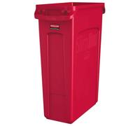 Rubbermaid Commercial Products 1956189 Cubo de Basura con Ranuras de Ventilación, 87 L, Red