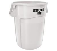 Rubbermaid Commercial Products Brute 1779740 - Cubo de basura con canales de ventilación, capacidad de 166.5 l, blanco