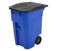 Rubbermaid Commercial Products Brute - Contenedor móvil con tapa, capacidad de 189.3 l, azul