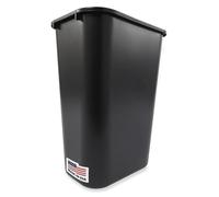 Rubbermaid Commercial Products FG295700BLA Papelera Rectangular con Tapa Basculante, Capacidad de 39 L, Negro