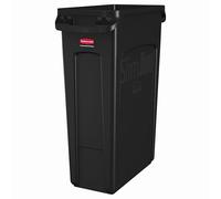Rubbermaid Commercial Products FG354060BLA Contenedor con Canales de Ventilación, Capacidad de 87 L, Negro