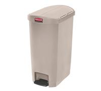 Rubbermaid Commercial Products Slim Jim 1883459- Contenedor con pedal lateral, capacidad de 50 l, gris