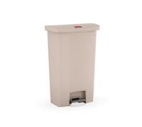 Rubbermaid Commercial Products Slim Jim 1883460 - Contenedor con pedal frontal, capacidad de 68 l, beige
