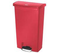 Rubbermaid Commercial Products Slim Jim 1883568 - Contenedor con pedal frontal, capacidad de 68 l, rojo
