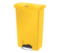 Rubbermaid Commercial Products Slim Jim 1883575 - Contenedor con pedal frontal, capacidad de 50 l, amarillo