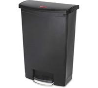 Rubbermaid Commercial Products Slim Jim 1883615 - Contenedor con pedal frontal, capacidad de 90 l, negro