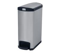 Rubbermaid Commercial Products Slim Jim 1901993 - Contenedor con pedal lateral, metal, capacidad de 50 l, negro