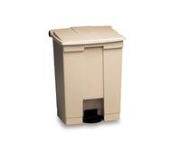 Rubbermaid Commercial Products Step-On 6144 - Cubo de basura rectangular, plástico, capacidad de 45.4 l, beige