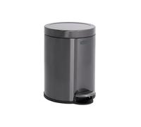 Rubbermaid - Cubo de basura redondo de acero inoxidable para el hogar y el baño, 1.6 galones, color carbón