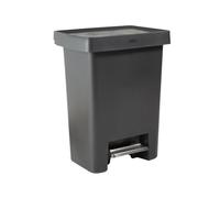 Rubbermaid Premier Series - Cubo de basura con pedal de alta capacidad 71 L, color gris carbón, monoflux o biflujos para residuos o reciclaje, pedal de acero inoxidable, para cocina, hogar - 2181031