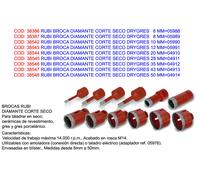 RUBI 4914 | Brocas de Diamante DRYGRES | Perforación de Baldosa Cerámica, Gres Porcelánico, Mármol y Granito | Broca Porcelánico para Taladro en Seco | Taladro Ø 50 mm