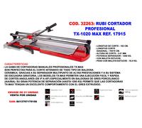 RUBI Cortador Profesional TX-1020 MAX Ref. 17915