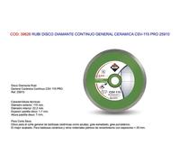 Rubi disco diamante continuo general ceramica csv-115 pro 25910