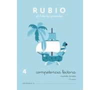 Rubio Cuaderno Competencia Lectora 4 Mundo Pirata - Cuaderno de Lectura Comprensiva para Niños, Formato DIN A5