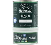 Rubio Monocoat ACEITE ACEITE PARA MADERA | Oil Plus 2C | Aceite a base de semillas de lino de secado rápido para madera de interior, incluye acelerador, parte B, 350 ml, 14 m², blanco