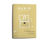 Rubio PR-8 - Cuaderno problemas | Cuaderno con ejercicios para aprender y repasar sumas llevando y restas sin llevar | 1º Primaria
