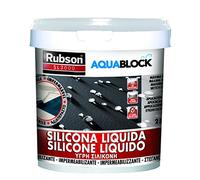 Rubson Aquablock SL3000 Silicona Líquida blanca, impermeabilizante líquido para prevenir y reparar goteras y humedades, silicona elástica con tecnología Silicotec, 1 x 25 kg