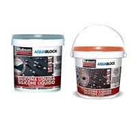 Rubson Aquablock SL3000 Silicona Líquida gris, impermeabilizante líquido + Silicona Líquida teja, impermeabilizante líquido para prevenir y reparar goteras y humedades
