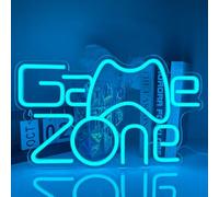 RuCvixkt Game Zone Letrero de neón,Señal de Neón de Zona de Juegos. Luz de Neón para jugadores, ideal para decorar salas de juegos y dormitorios de chicos. Alimentada por USB(Azul claro)
