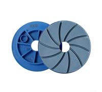 Rueda abrasiva azul de 5 pulgadas para pulido de bordes de mármol en máquinas automáticas con borde biselado radial para aplicación húmeda de piso de hormigón de granito (grano 800)