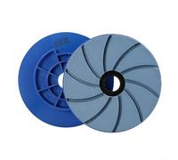 Rueda abrasiva de borde de mármol con bloqueo de caracol de 6 pulgadas para máquina automática de bordes, almohadilla de pulido de resina azul con borde biselado para uso húmedo de piso de granito y