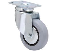 Rueda Giratoria para Colectividades, RUEDAS ALEX - BH PGI, Fijación de Placa, Aro de Goma inyectada, Ø 80 mm