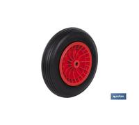 Cofan Rueda para carretilla de obra con rodamiento | Fabricada con llanta de ABS impinchable | Para pesos de hasta 120 kg