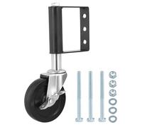 Rueda con suspensión, neumático de 4 pulgadas, capacidad de carga de 100 kg, con freno, para portones de jardín