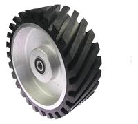 Rueda de contacto de goma dentada de 200 x 75 mm, lijadora de banda con equilibrado dinámico, soporte trasero y rodillo tensor.(Hard 90a,6004 installed 20)
