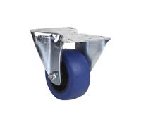 Rueda de goma azul fija con cojinete de rodillo para pesos de hasta 150 kg en varios diámetros COFAN 09403311