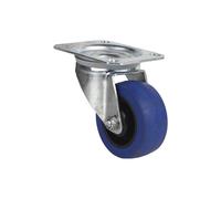 Rueda de goma azul y placa giratoria con cojinete de rodillo para pesos de hasta 150 kg y varios diámetros COFAN 09403301