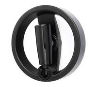 Rueda de mano, manivela de plástico con mango giratorio, 12 mm de diámetro del orificio central para contrapunto de máquina de carpintería (negro)